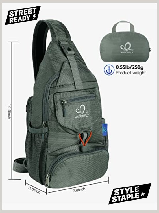 Lightweight Packable Crossbody Sling Backpack Daypack Hiking Travel main image 6